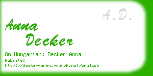 anna decker business card